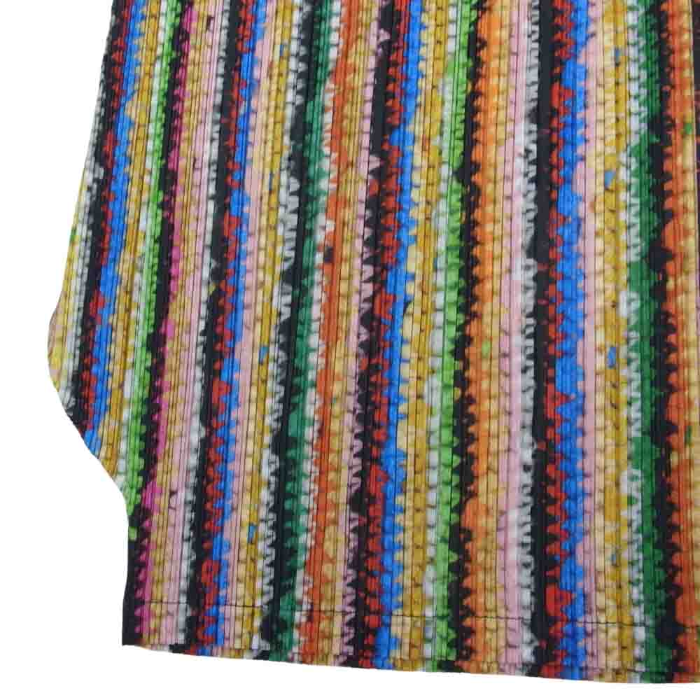 PLEATS PLEASE プリーツプリーズ イッセイミヤケ PP43-JG786 プリーツ加工 ニット転写 レインボーストライプ グラデーション バルーン スカート マルチカラー系 1【美品】【中古】