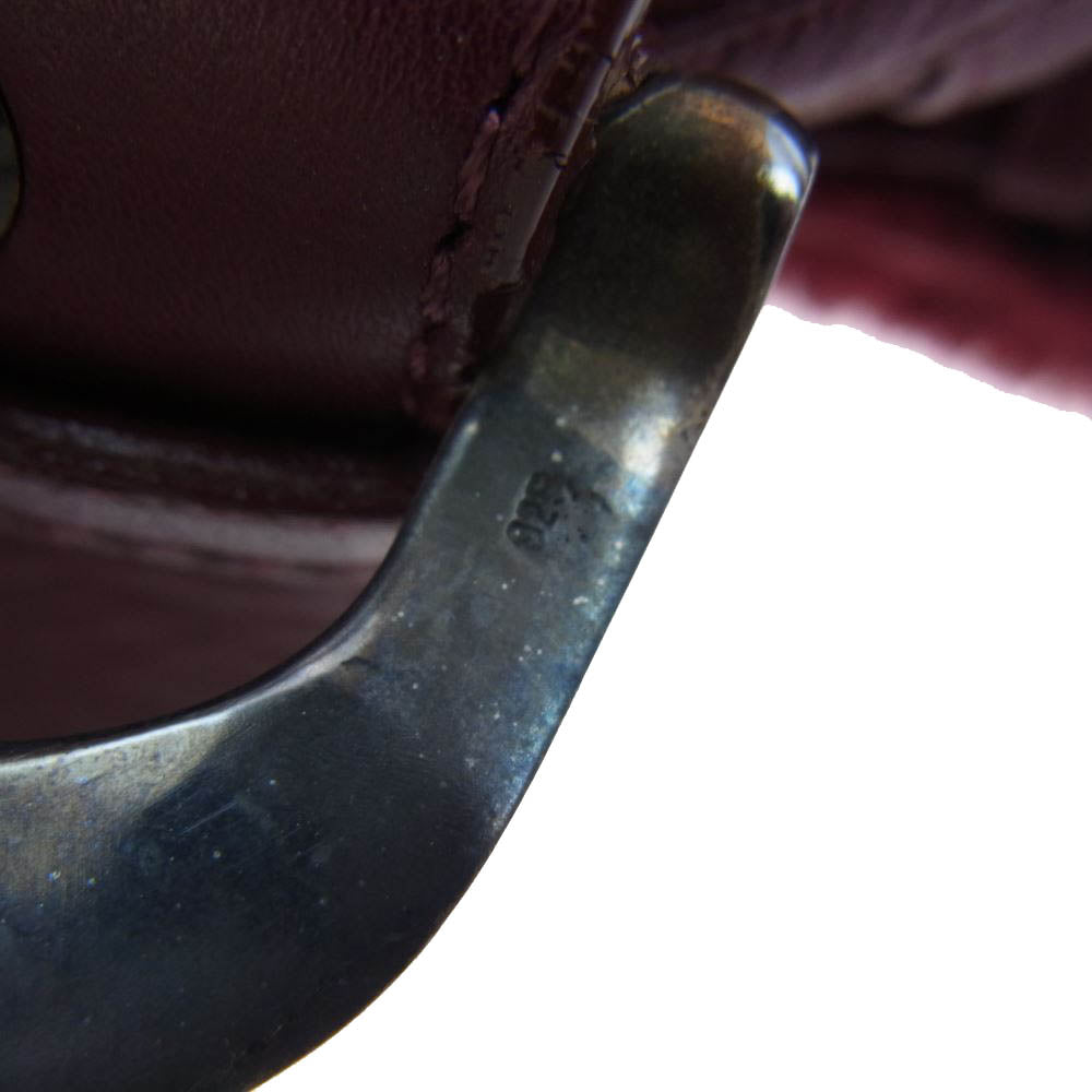 AKM エイケイエム B280 RIBA LAMB B-3 Spanish Mouton シルバー925バックル リアルムートン カーフレザー切替 フライトジャケット ボルドー ボルドー系 M【中古】