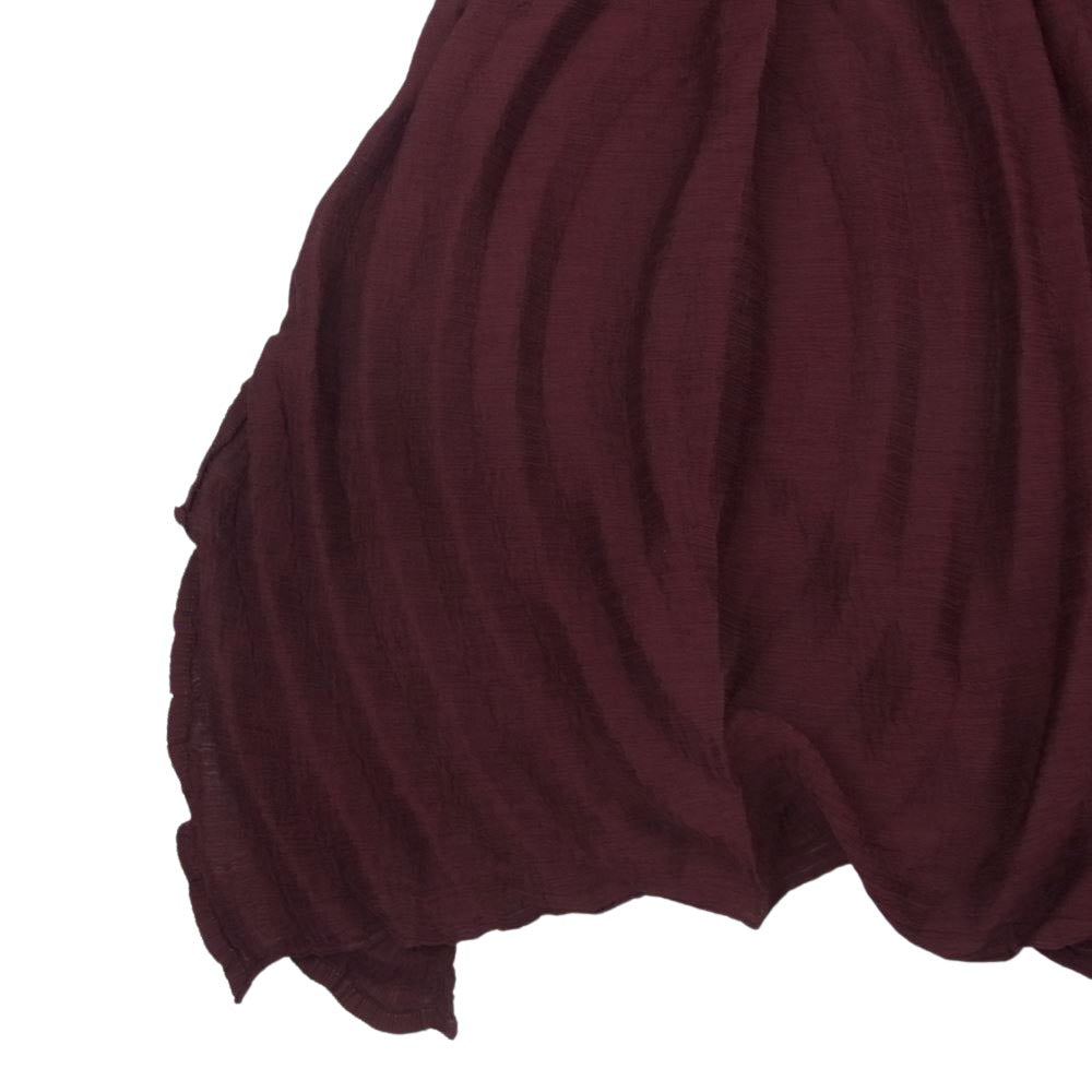 ISSEY MIYAKE イッセイミヤケ MI93FG383 me ミー シースルークレープ プリーツ加工 スカート えんじ色系【中古】