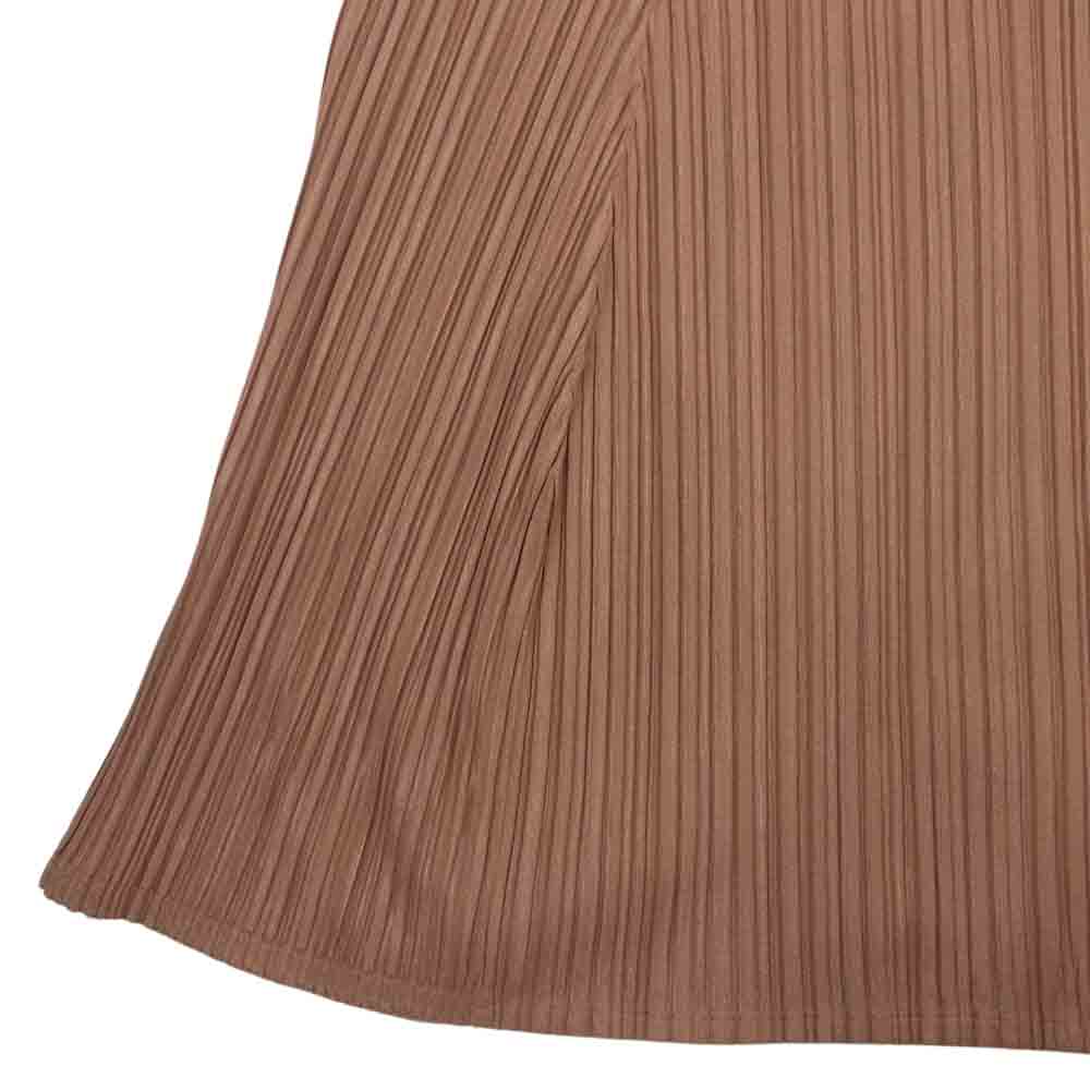 PLEATS PLEASE プリーツプリーズ イッセイミヤケ PP83-JT602 プリーツ加工 ノースリーブ フレア ワンピース ドレス ブラウン系 ブラウン系【美品】【中古】
