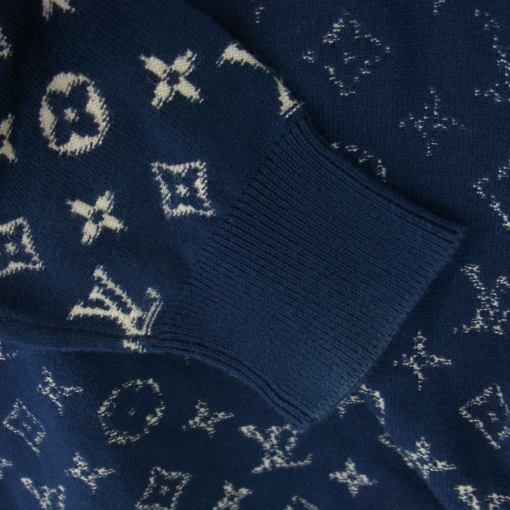 LOUIS VUITTON ルイ・ヴィトン 21AW RM211Q USO HKN44W グラディエント モノグラム 長袖 ニット ネイビー系 S【中古】
