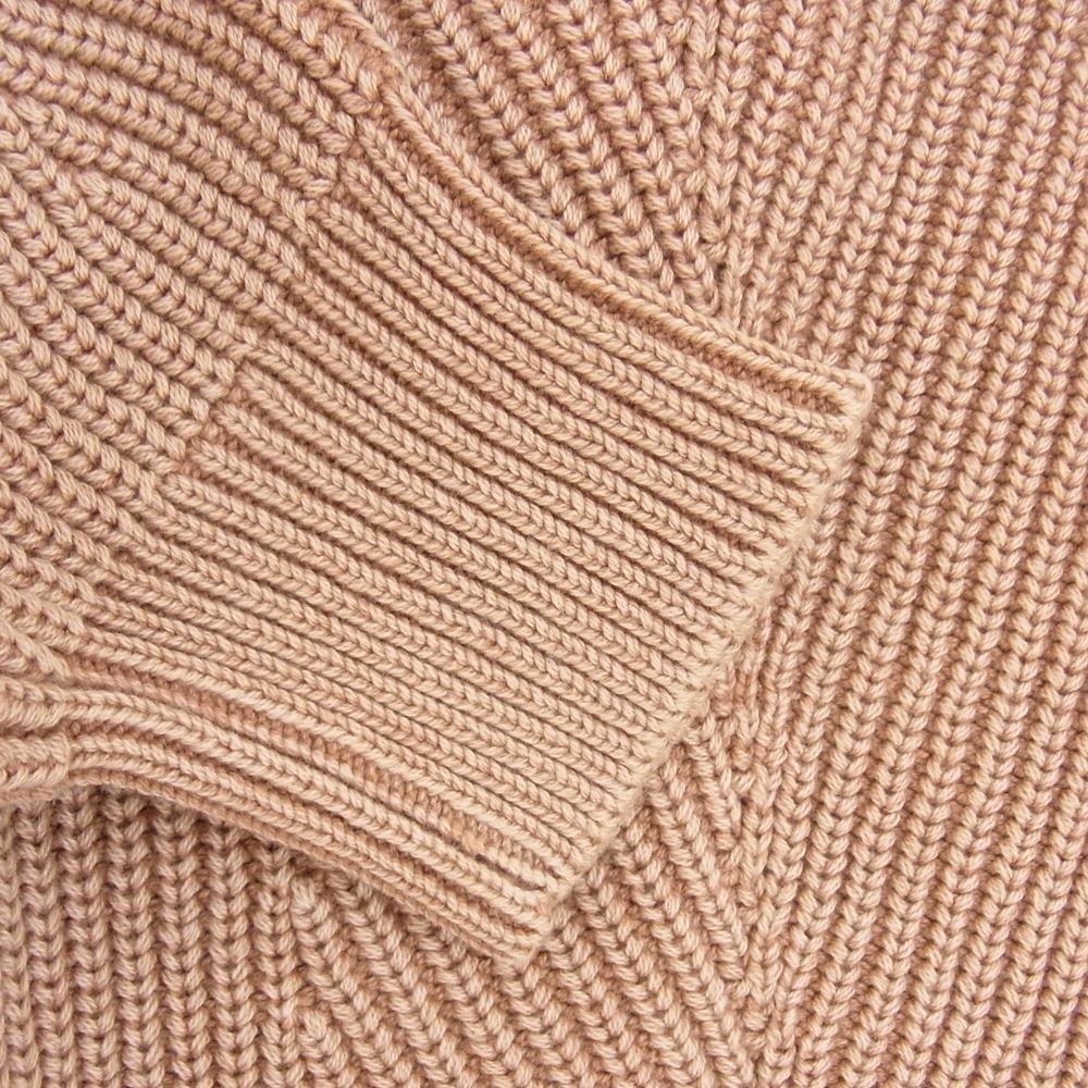 デミリー Chelsea Cotton Sweater 袖アルファベット 刺繍 コットン リブ ニット ブラウン系 M【中古】