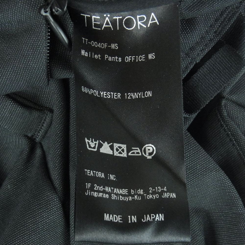 TEATORA テアトラ 20SS TT-004OF-MS WALLET PANTS MOTION STRUCTURE ウォレット パンツ モーション ストラクチャー スマートセキュリティー ブラック系 3【美品】