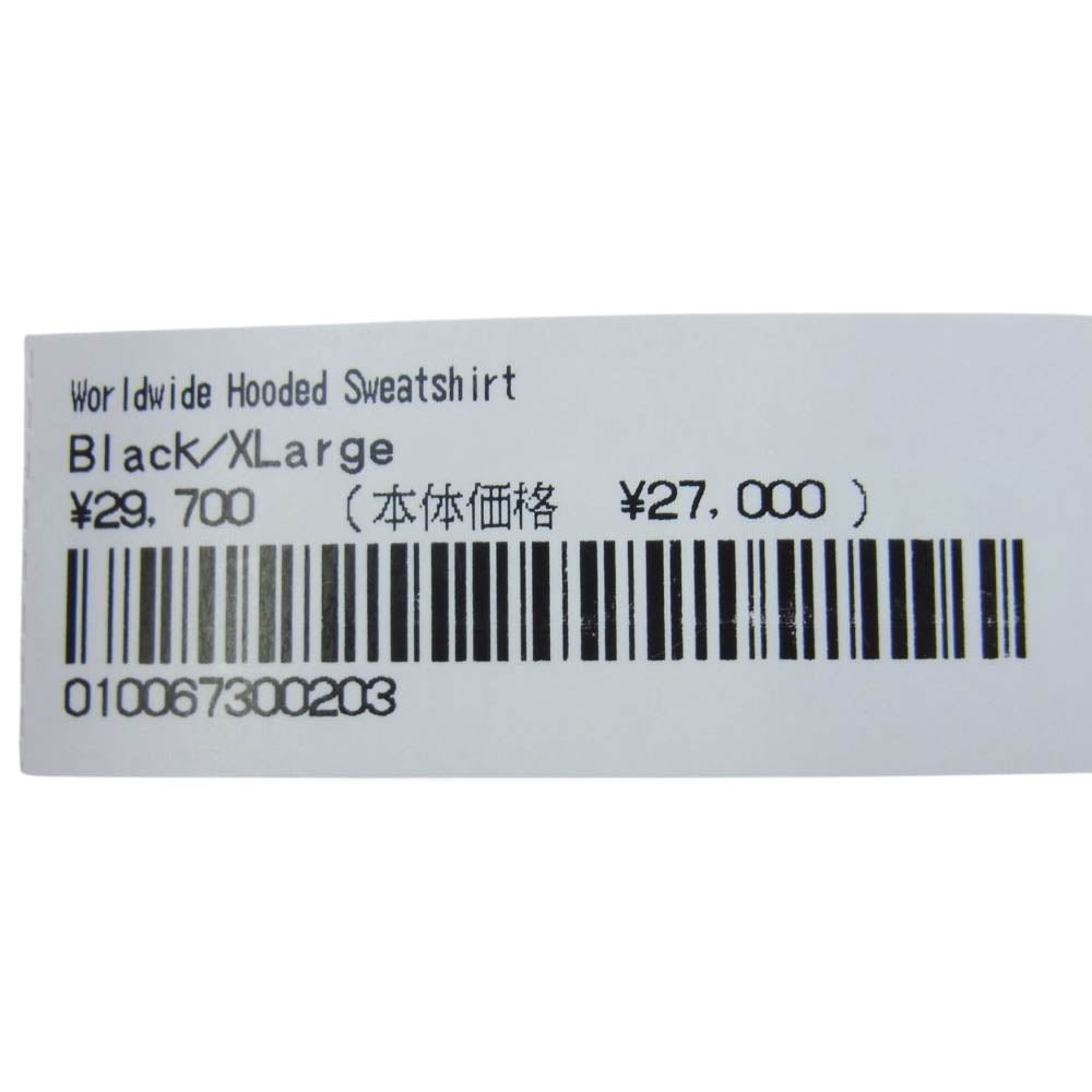 Supreme シュプリーム 23SS Worldwide Hooded Sweatshirt ワールドワイド フーデッド スウェット パーカー ブラック系 XL【極上美品】【中古】
