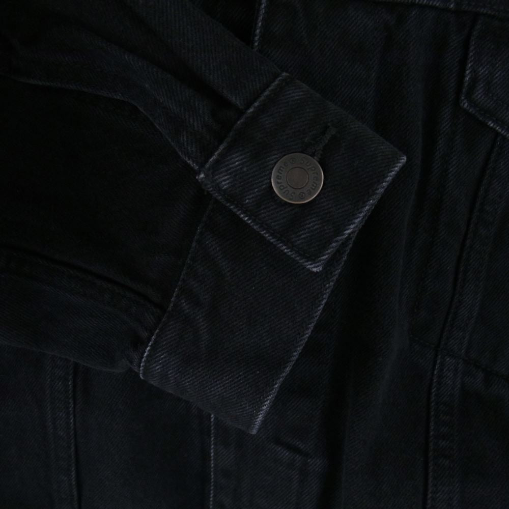 Supreme シュプリーム 23SS Dyed Logo Shibori Denim Trucker Jacket シボリ デニム トラッカージャケット ブラック系 XL【美品】【中古】