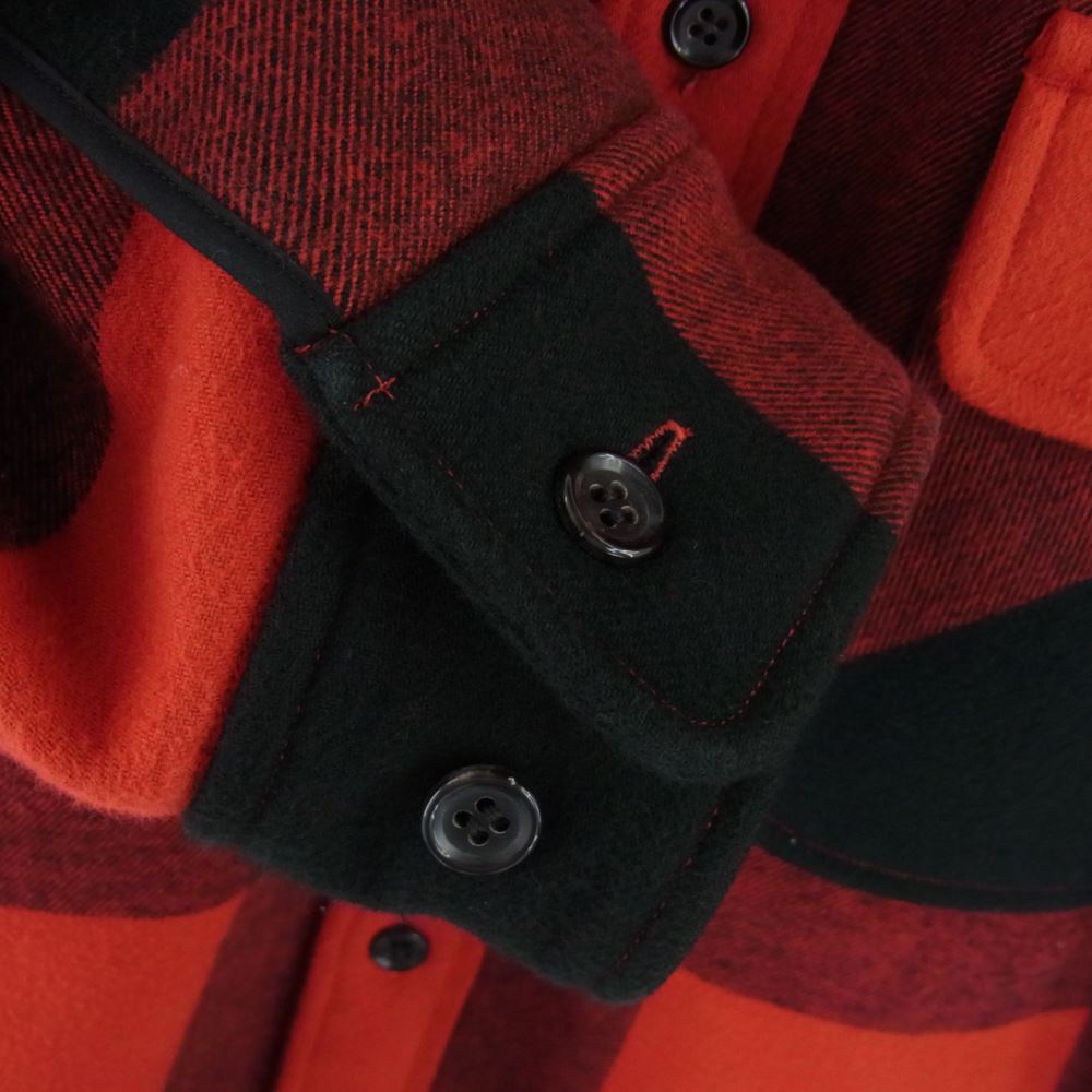 ダブレット 18AW 18AW13CO25 OVERSIZED BONDING BUFFALO CHECK オーバーサイズ ボンディング バッファロー チェックシャツ ジャケット レッド系 M【中古】