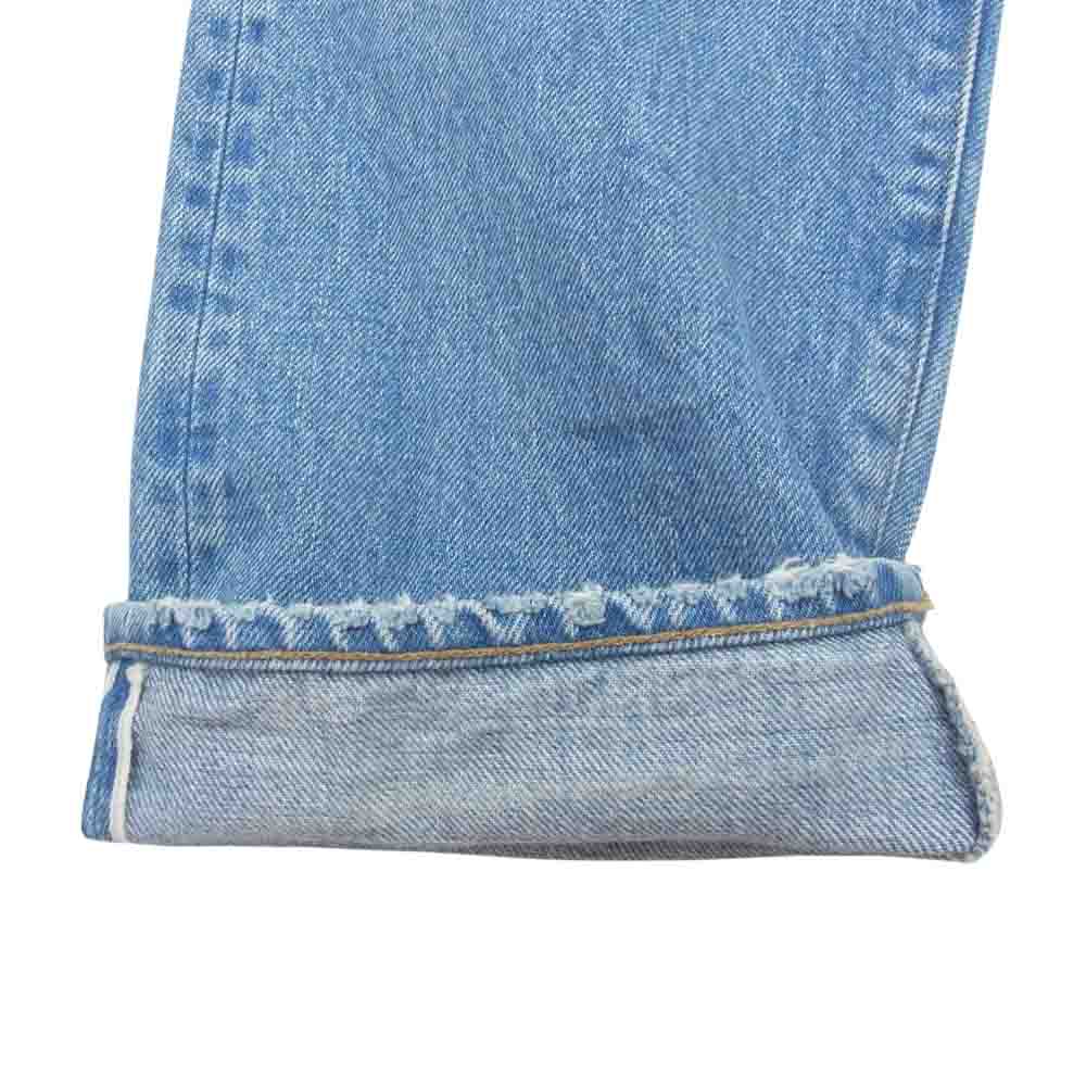 Ron Herman ロンハーマン 2520600138 DENIM USA製 サザビーリーグタグ ダメージ加工 クラッシュ リペア加工 ジップフライ ストレート デニムパンツ インディゴブルー系 31【中古】
