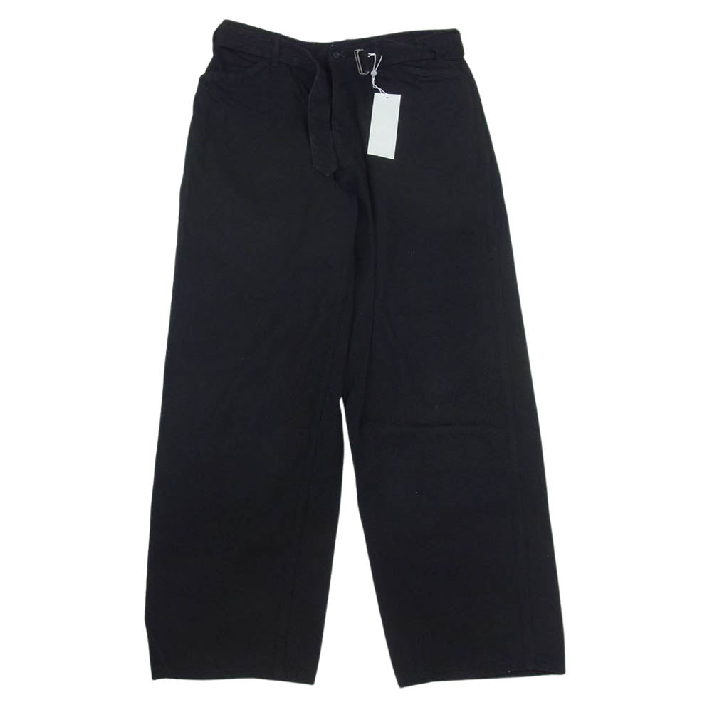 COMOLI コモリ 23SS X01-03001 デニム ベルテッド パンツ ブラック系 3 