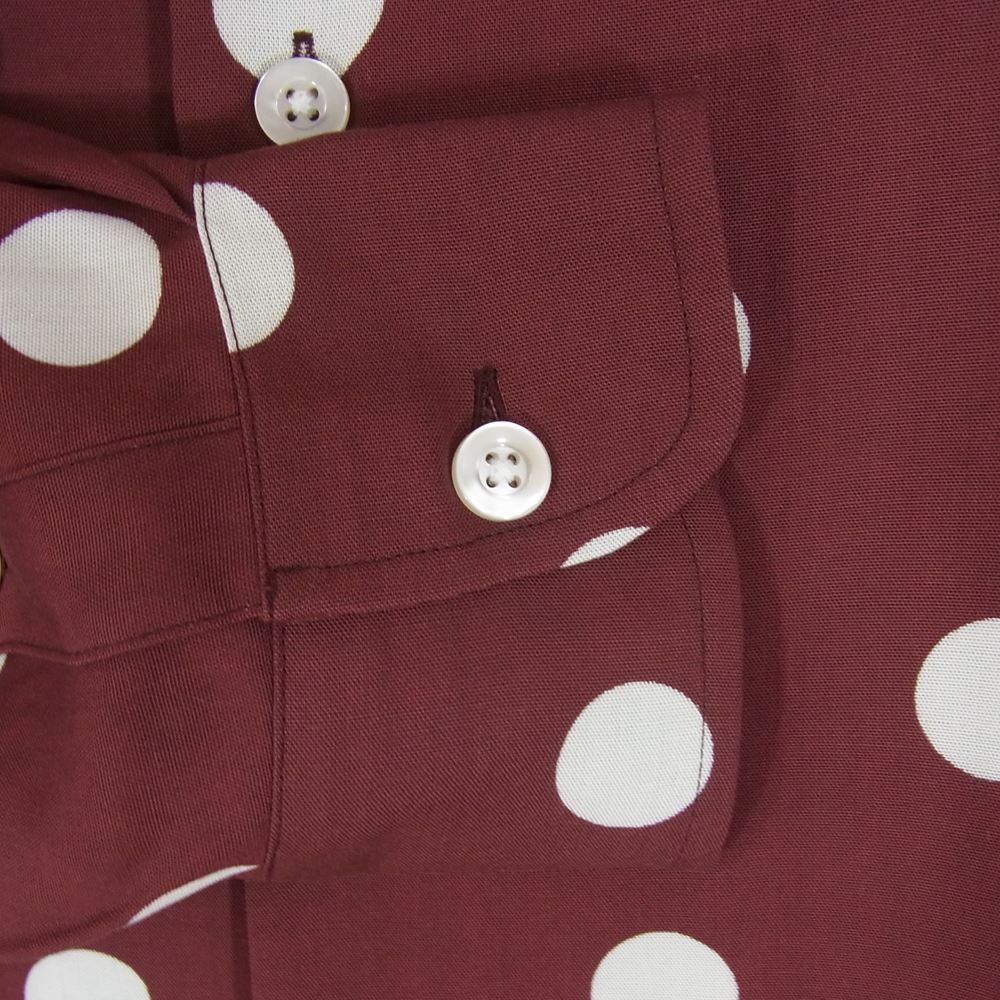 WACKO MARIA ワコマリア 23SS 23SSE-WMS-HI03 HAWAIIAN SHIRT L/S ハワイアンシャツ ロングスリーブ ドット 長袖 シャツ BORDEAUX M【新古品】【未使用】【中古】
