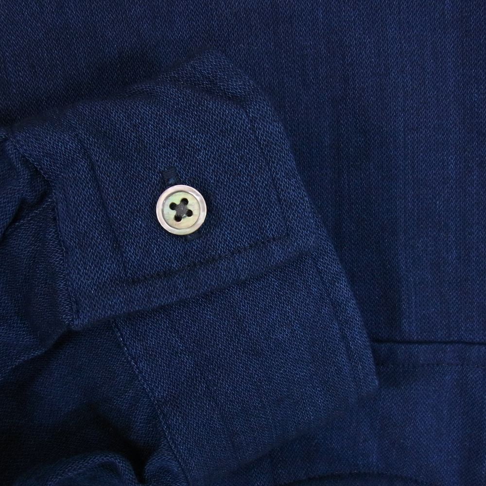 PORTER CLASSIC ポータークラシック 23SS ROLL UP VINTAGE GAUZE SHIRT ロールアップ ヴィンテージコットン ガーゼ 長袖 シャツ ネイビー系 XL【中古】