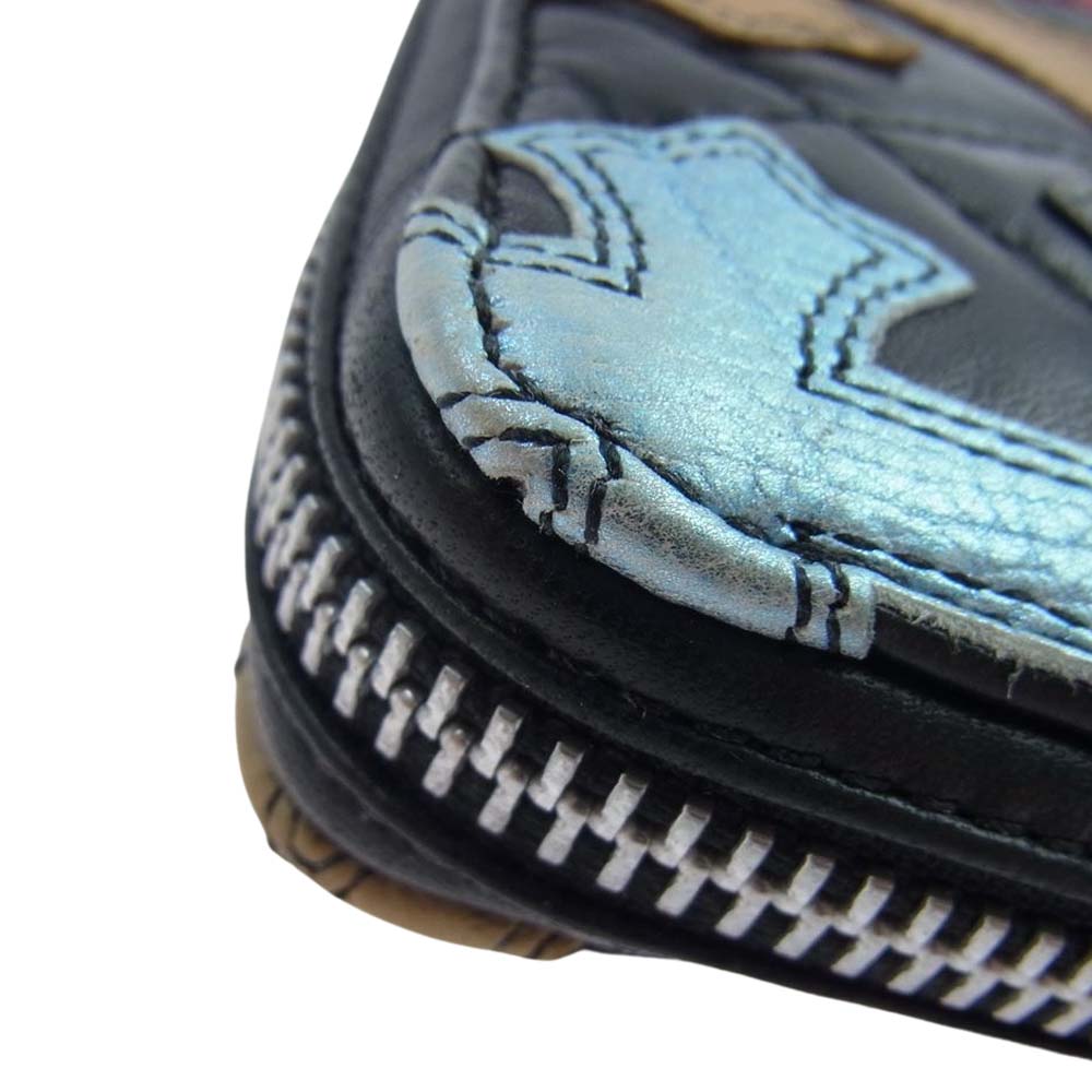 CHROME HEARTS クロムハーツ(原本無) REC F ZIP QUILTED マルチカラー セメタリークロス キルティング レザー ウォレット ブラック系 マルチカラー系【中古】
