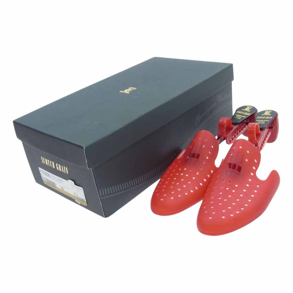 スコッチグレイン TS200 高島屋別注 ストレートチップ ビジネス シューズ ブラック系 25cm【新古品】【未使用】【中古】