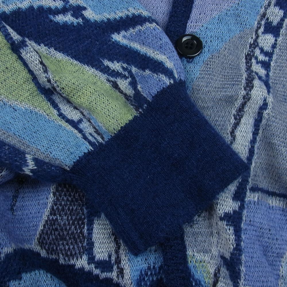 WACKO MARIA ワコマリア 22AW 22FW-WMK-KN19 Yula Paradise MOHAIR KNIT JACQUARD CARDIGAN ユラ パラダイス図 モヘヤ ニット カーディガン ブルー系 XXL【中古】