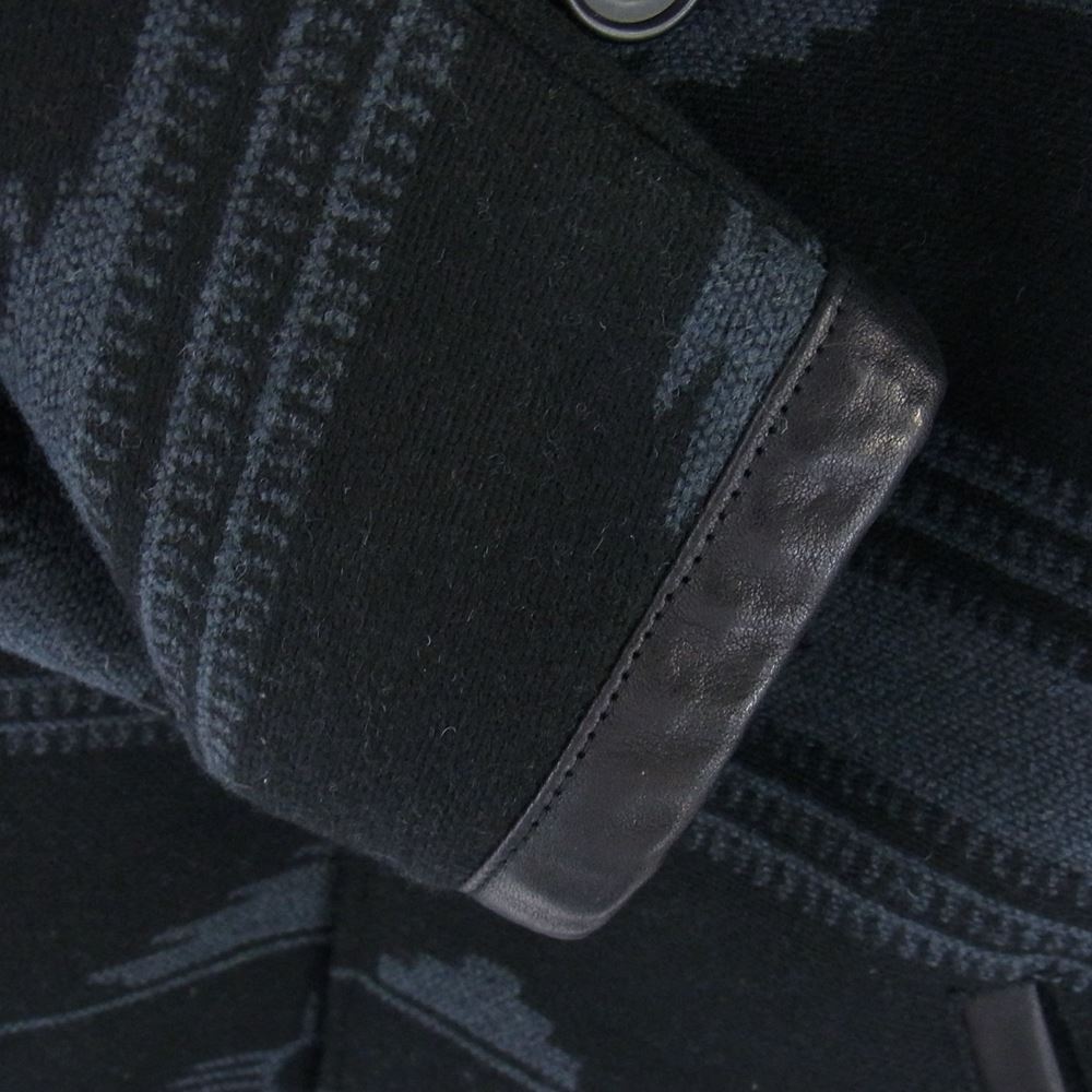 THE FLAT HEAD ザフラットヘッド ネイティブ柄 ブランケット ボア ジャケット ブラック系 36【中古】