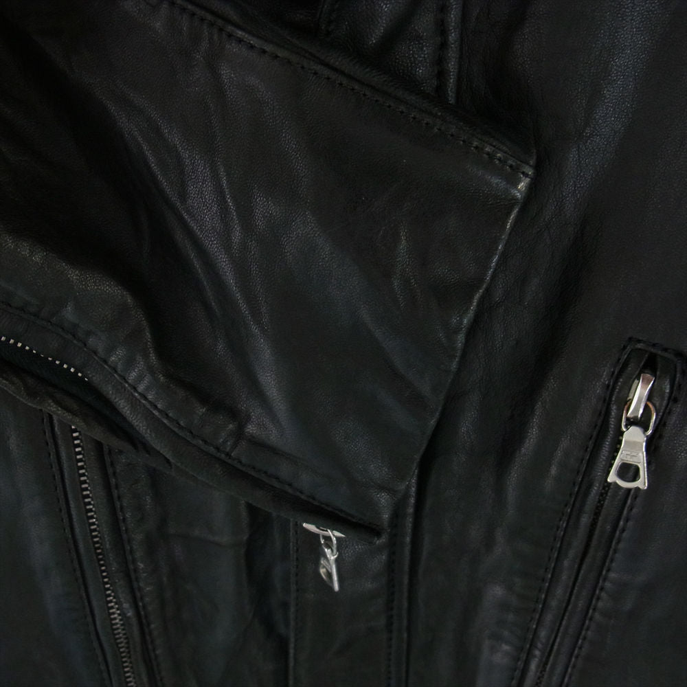 AZ エーゼイ L-006 junhashimoto ジュンハシモト ラムレザー シングル ライダース ジャケット ブラック系 M【中古】