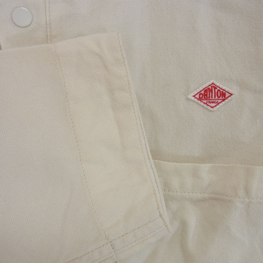 Danton ダントン DT-B0034 CBY スタンドカラー スナップボタン 長袖 シャツ オフホワイト系 36【中古】