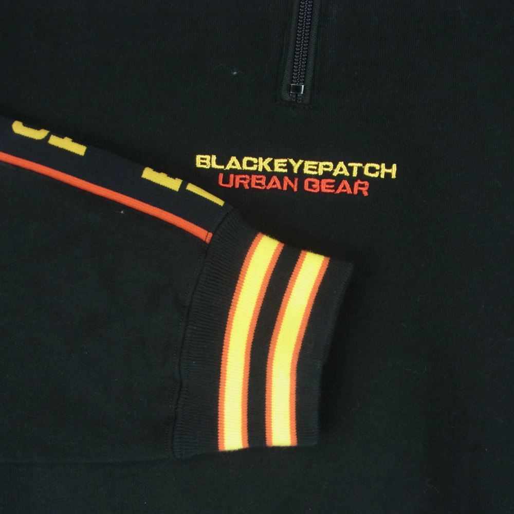 ブラックアイパッチ 22AW BEPFW22TP36 Taped Half Zip Sweat ロゴ刺繍 テープ ハーフジップ スウェット プルオーバー ブラック系 L【新古品】【未使用】【中古】
