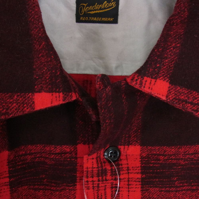 TENDERLOIN テンダーロイン PRINT FLANNEL CHECK SHT プリント フランネル チェック 長袖 シャツ RED レッド系  M【中古】