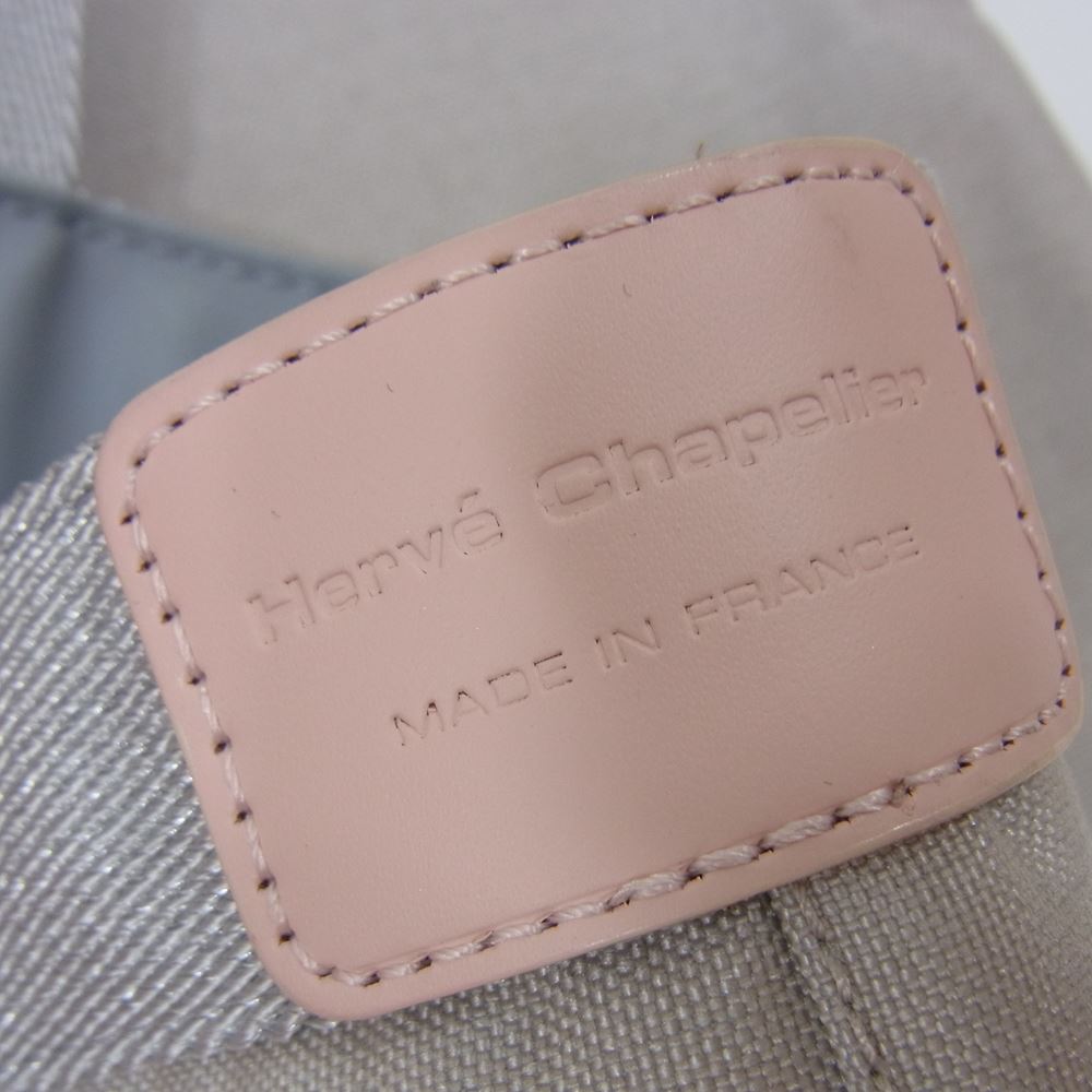 Herve Chapelier エルベ・シャプリエ 707C コーデュラ舟型 トートバッグ M ベージュ グレー系【美品】【中古】