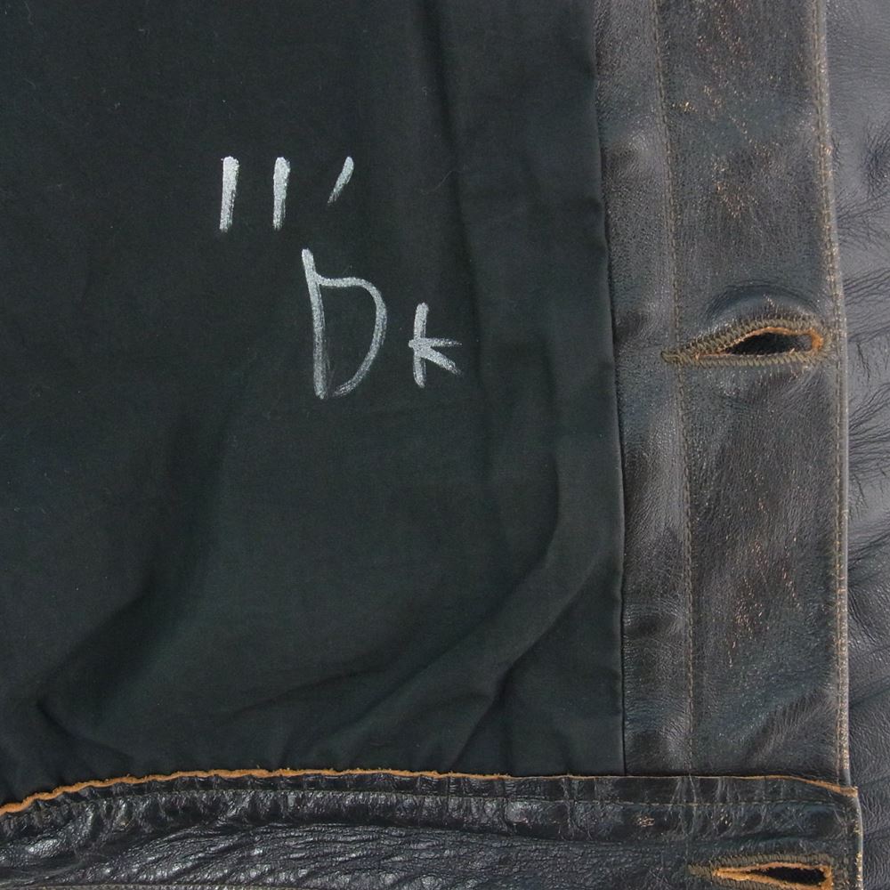 FINE CREEK LEATHERS ファインクリークレザー Richmond 茶芯 経年 リッチモンド ホースハイド レザー ジャケット ブラック系 36【中古】