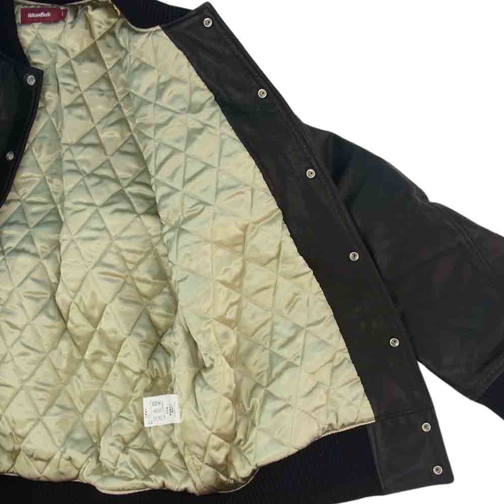 TENDERLOIN テンダーロイン THJ-110120 × HideandSeek ハイドアンドシーク LEATHER JKT ボルネオスカル オールレザー ジャケット スタジャン ブラック系 L【中古】