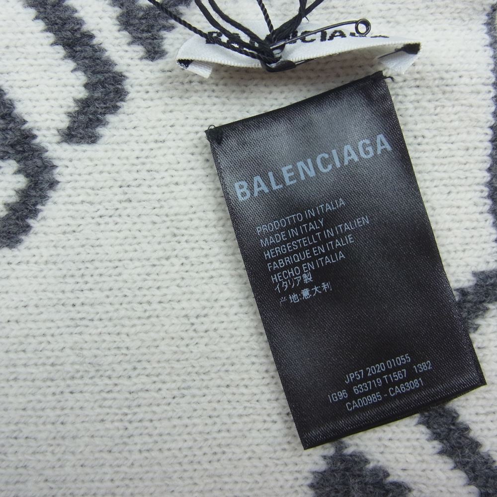 BALENCIAGA バレンシアガ 22AW 633719 T1567 ジャガード ロゴ総柄 ロング マフラー グレー系【中古】