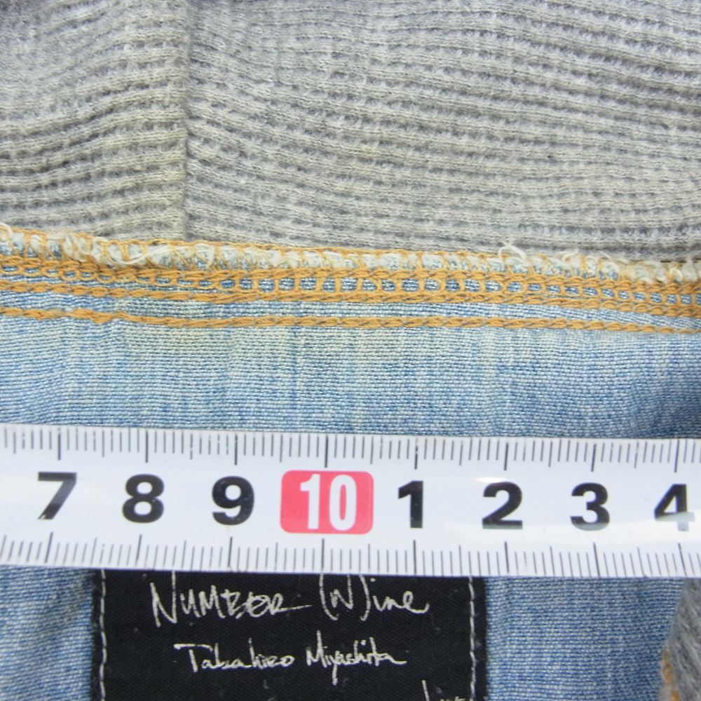 NUMBER(N)INE ナンバーナイン ハイストリート期 宮下貴裕 本人期 THS刺繍 フード付き デニム 長袖シャツ インディゴブルー系【中古】