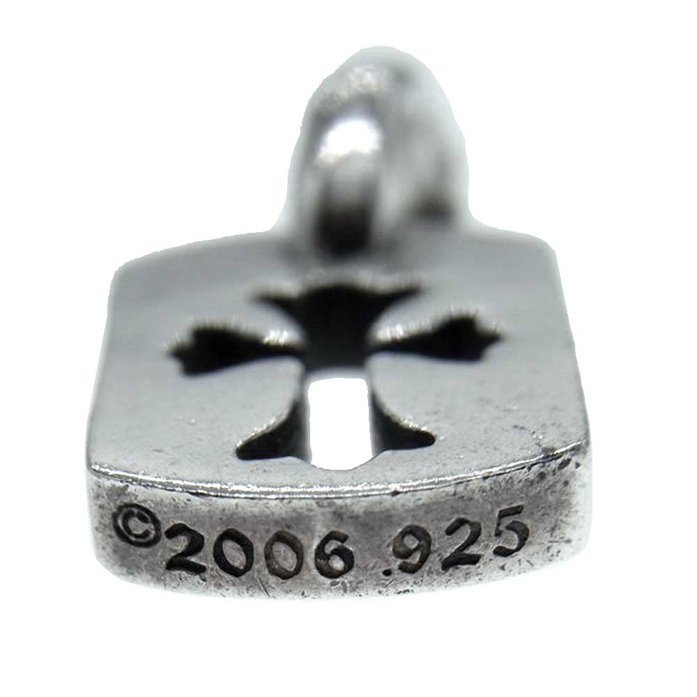 CHROME HEARTS クロムハーツ(原本無) DT TNY CO CRS タイニー カット アウト クロス ドッグタグ チャーム ネックレストップ ペンダントトップ シルバー系【中古】