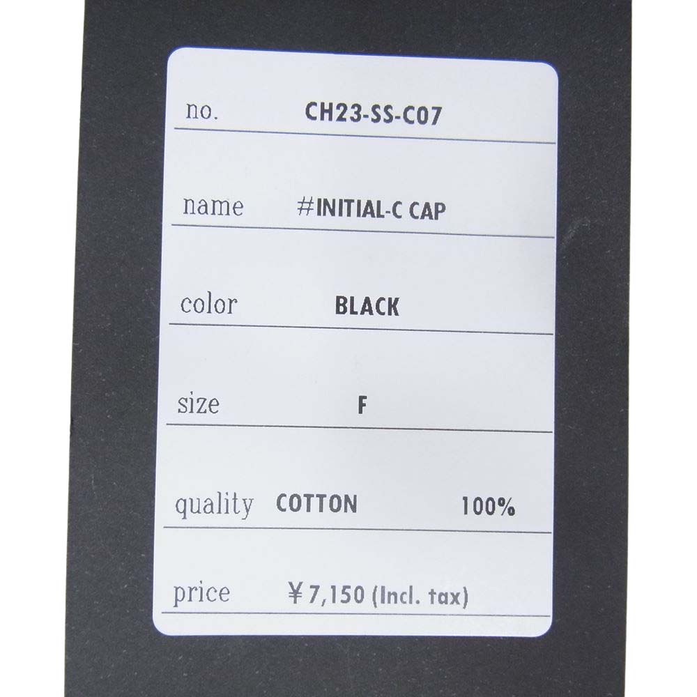 キャプテンズヘルム. CH23-SS-C07 INITIAL-C CAP 6パネル ベースボール キャップ ブラック系 F【美品】【中古】