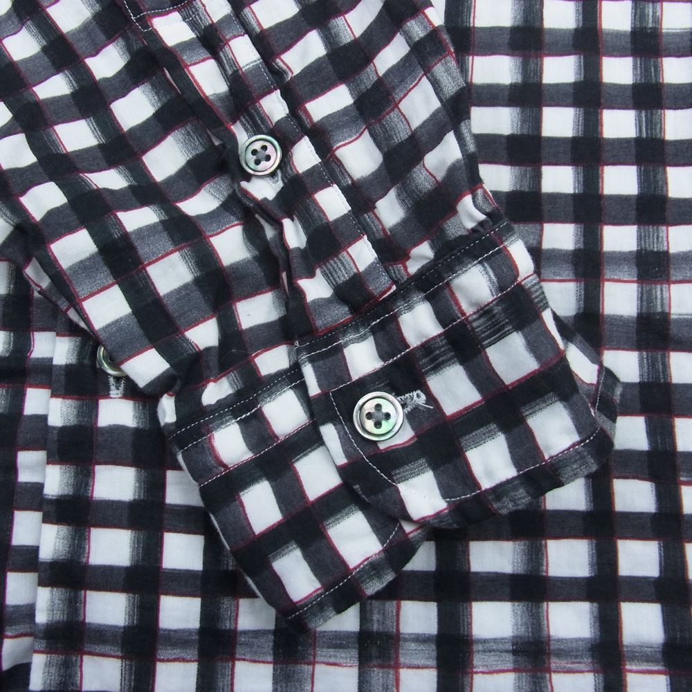 PORTER CLASSIC ポータークラシック ROLL UP GINGHAM CHECK SHIRT ロールアップ 水彩 ギンガムチェック シャツ ブラック ブラック系 ホワイト系 ギンガムチェック XL【中古】