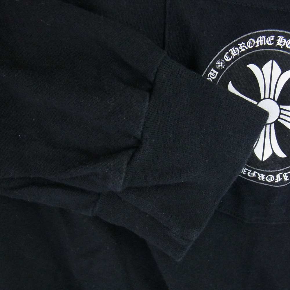 CHROME HEARTS クロムハーツ(原本無) CH L/S サークル CHプラス クロス ロゴプリント 長袖 Tシャツ ブラック系 M【中古】