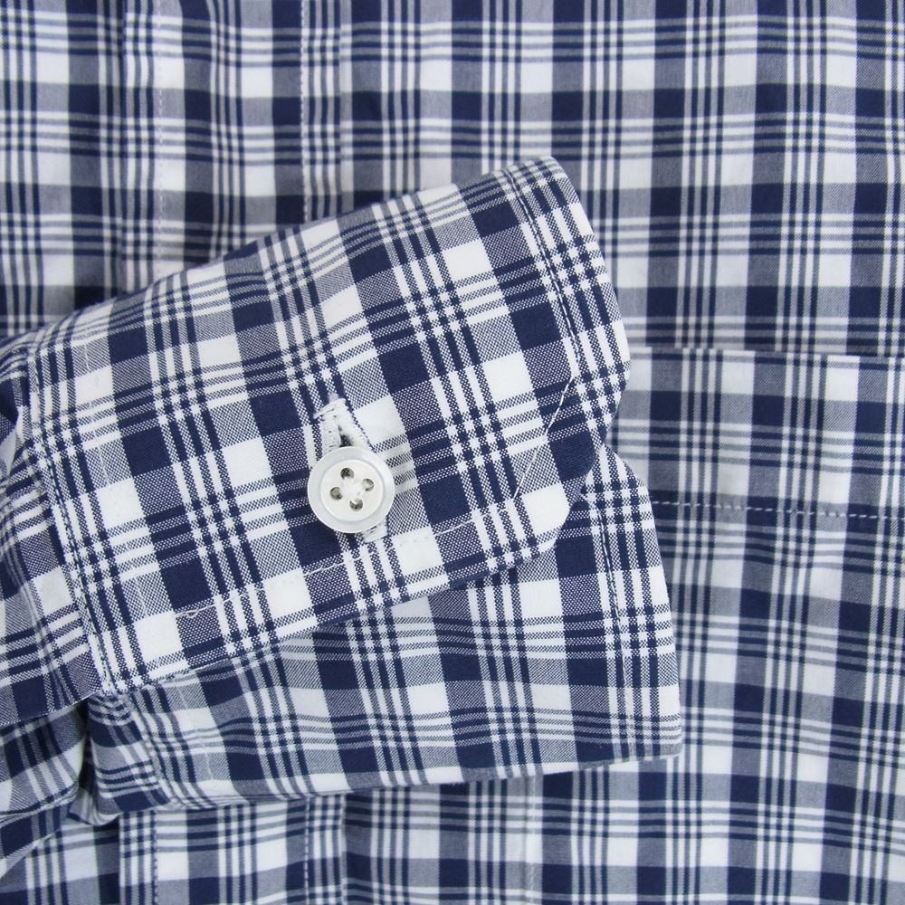 THOM BROWNE トムブラウン 国内正規品 BD オックスフォード ボタンダウン チェック 長袖 シャツ ブルー系 1【中古】