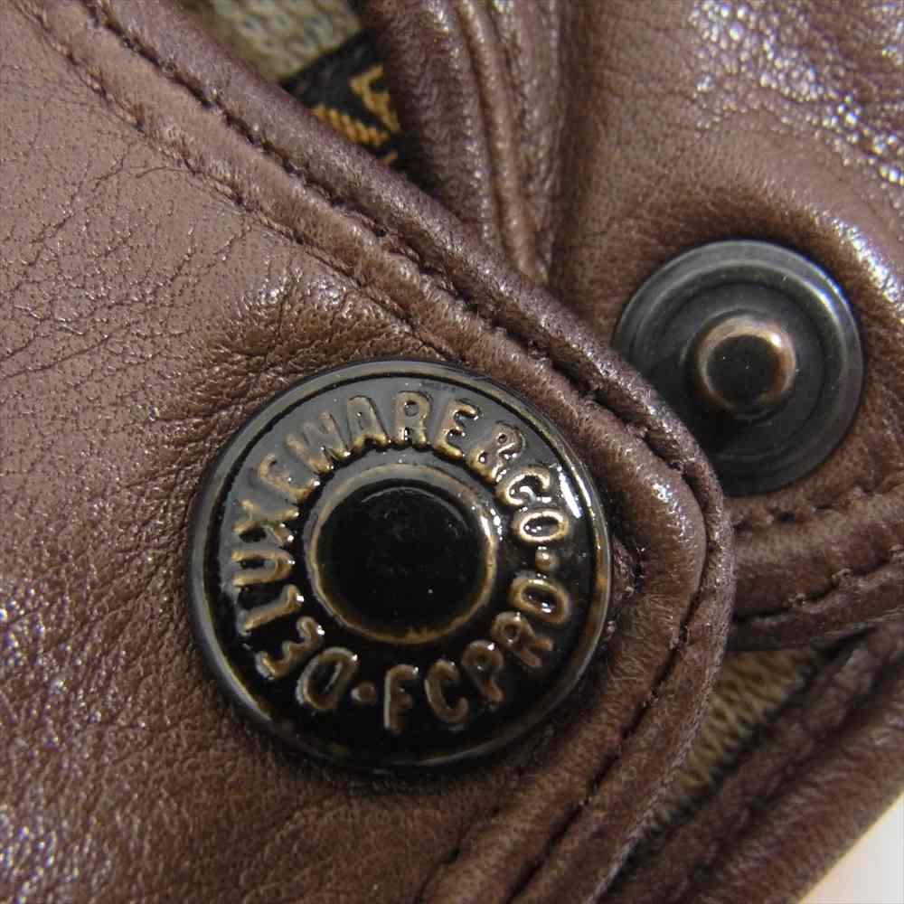FREEWHEELERS フリーホイーラーズ SLIP-ON UTLITY GLOVES スリップオン レザー グローブ 手袋 ブラウン系 M【中古】
