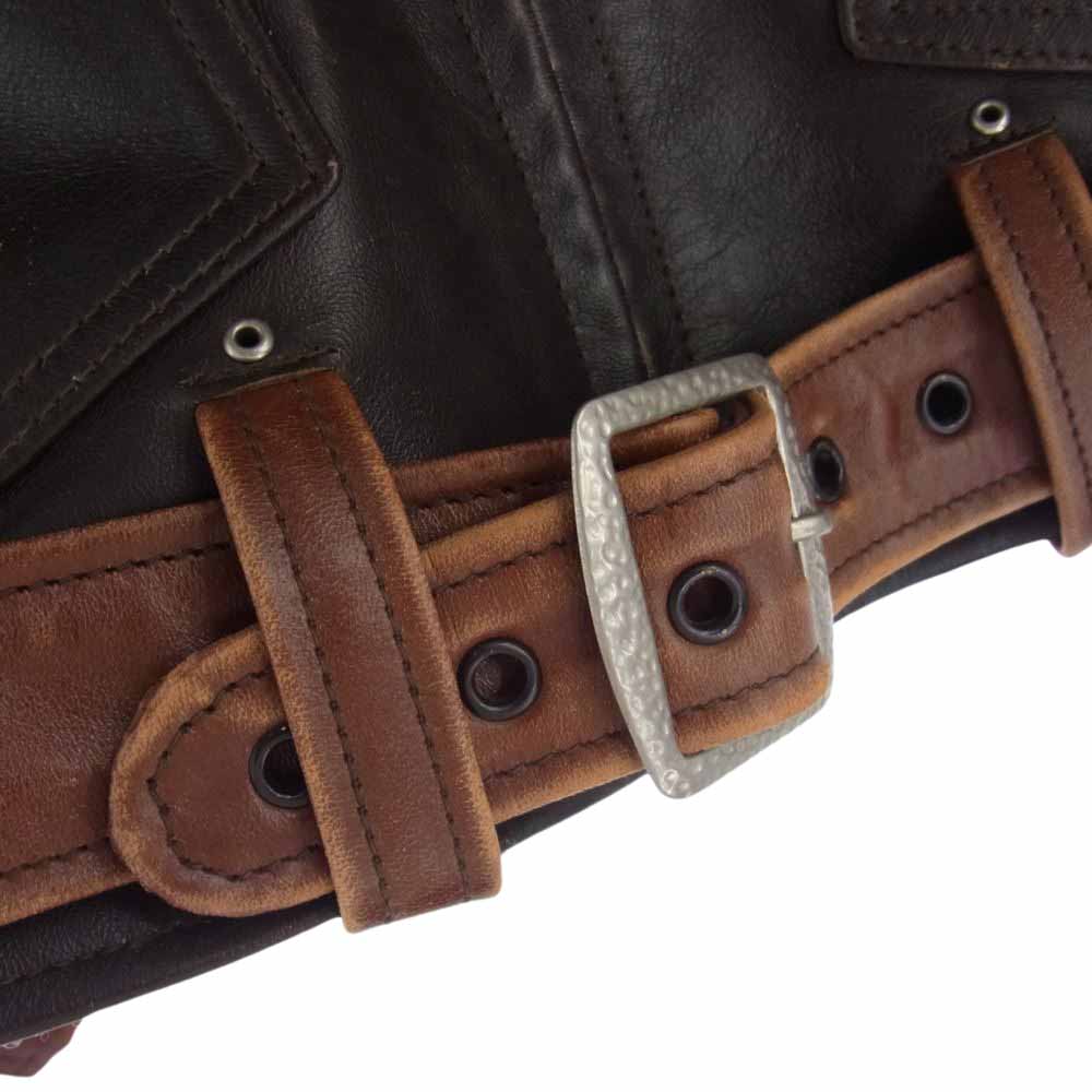 The REAL McCOY'S ザリアルマッコイズ JOE McCOY ホースハイド 2トーン シングル ライダース ブラウン系 36【中古】