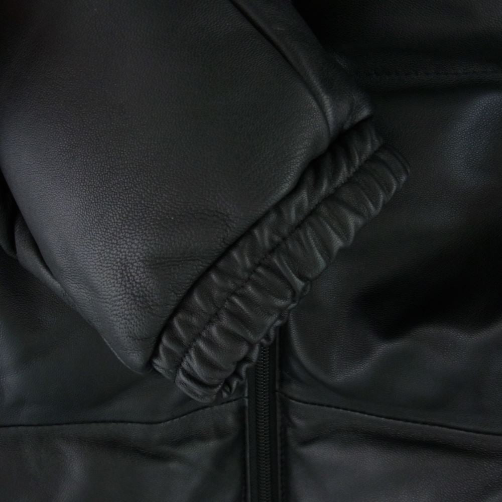 The DUFFER of ST.GEORGE ザダファーオブセントジョージ 羊革 オールレザー ダウンジャケット ブラック系 L【中古】