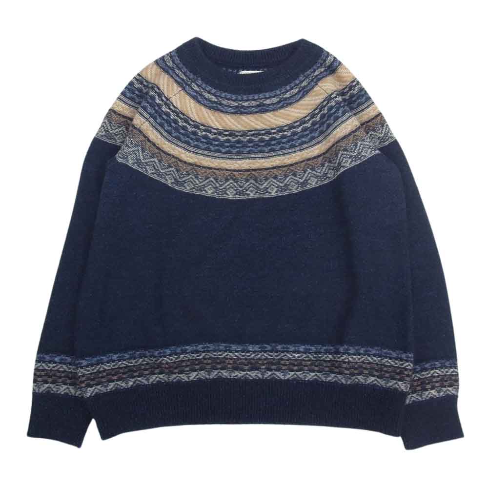 オールドジョー OLD JOE 162KN04 INDIGO MOHAIR NORDECK SWEATER インディゴ モヘア ノルディック セーター ニット ネイビー系 40【中古】 オールドジョー 162KN04 INDIGO MOHAIR NORDECK SWEATER インディゴ