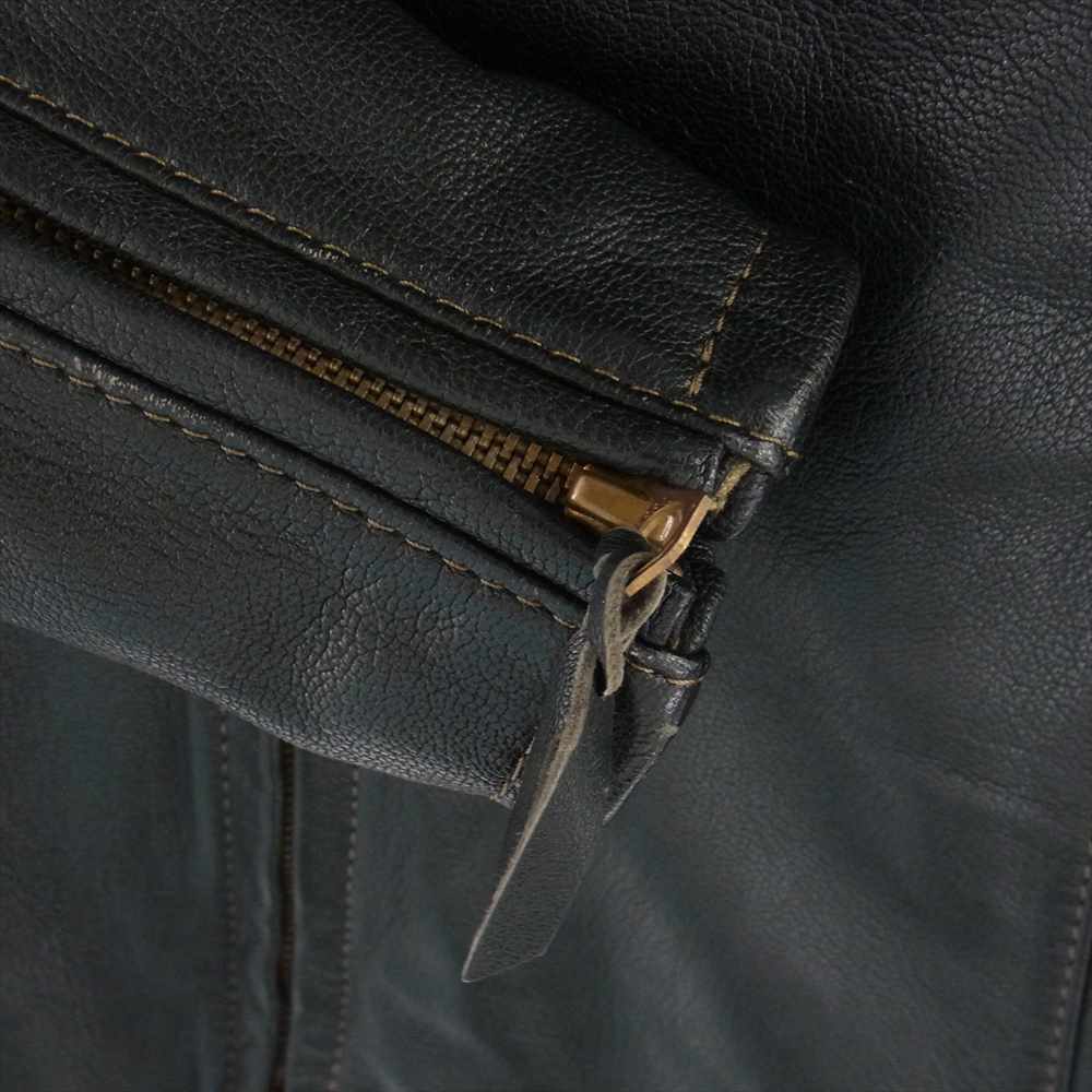 KADOYA カドヤ HEAD FACTORY レザー シングル ライダース ジャケット ブラック系【中古】