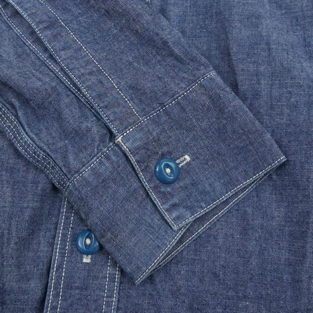SUGAR CANE シュガーケーン SC27748 シャンブレー 長袖 ワーク シャツ ブルー インディゴブルー系 M【中古】