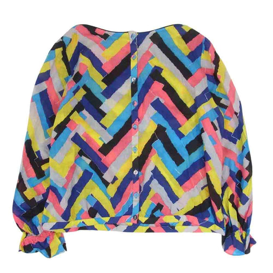 mina perhonen ミナペルホネン pa1510 prism プリズム 総柄 バックボタン ブラウス マルチカラー系 38【中古】