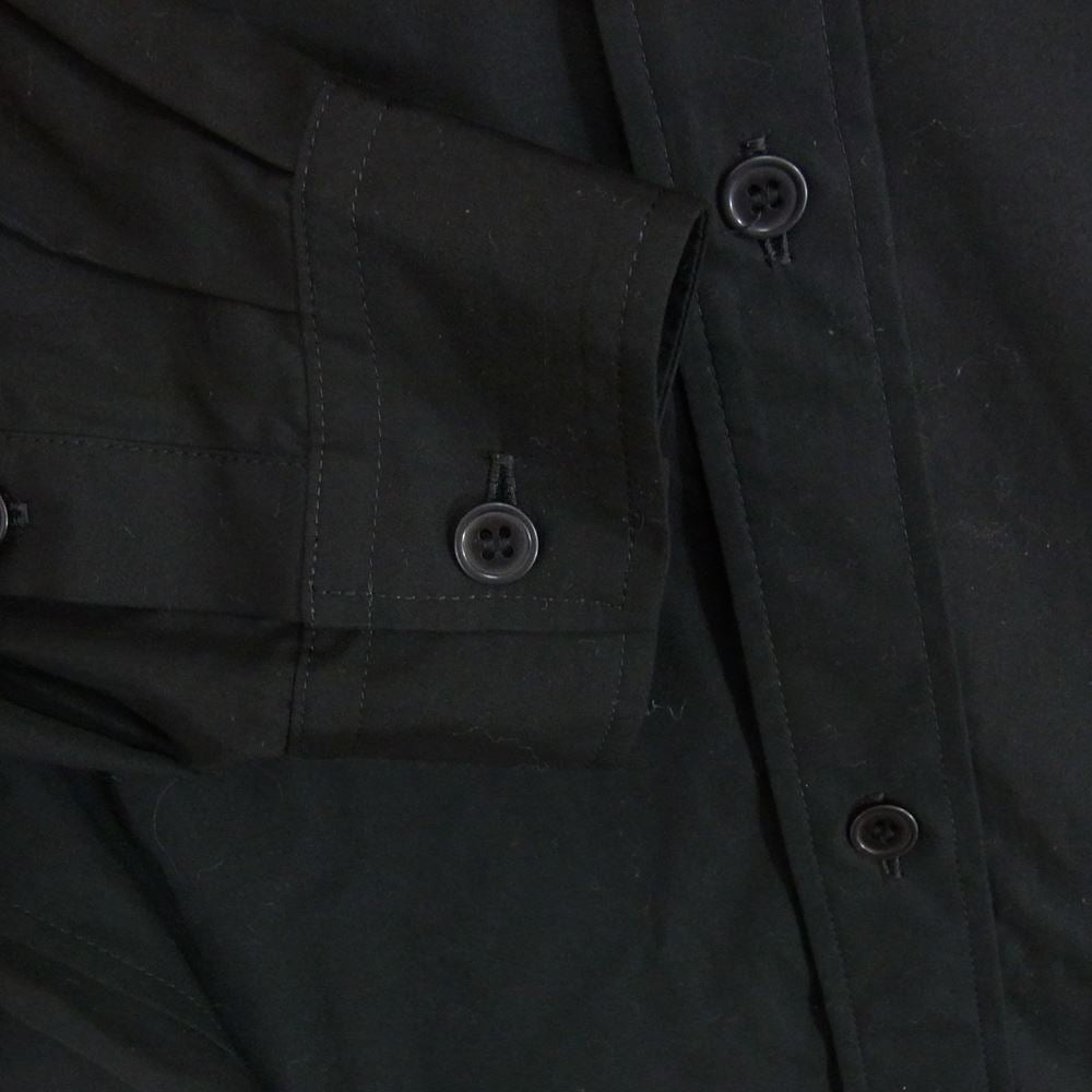 Yohji Yamamoto POUR HOMME ヨウジヤマモトプールオム 22SS HG-B90-034 ダリア刺繍 橙入りB 長袖 シャツ ブラウス ブラック系 2【中古】