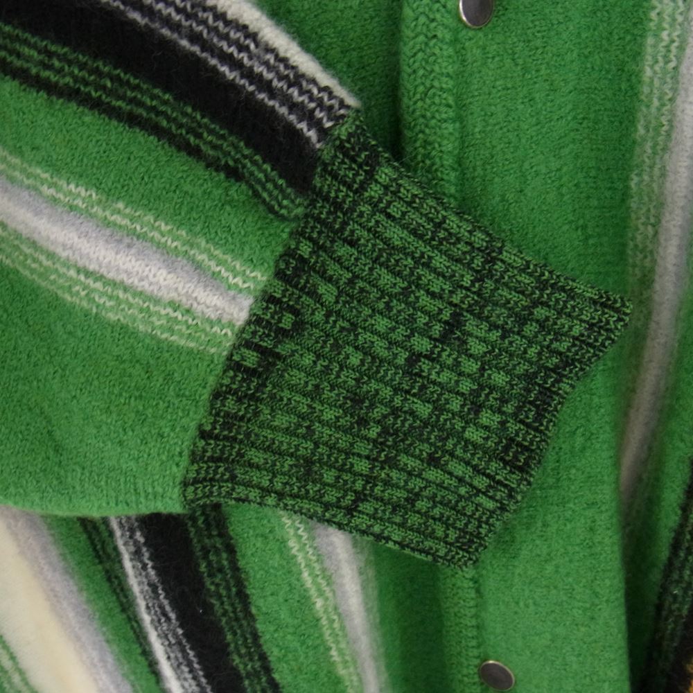 TOGA トーガ 22AW TV22-X0302 VIRILIS ビリリース stripe knit cardigan ストライプ ニット カーディガン ライトグリーン系 48【中古】