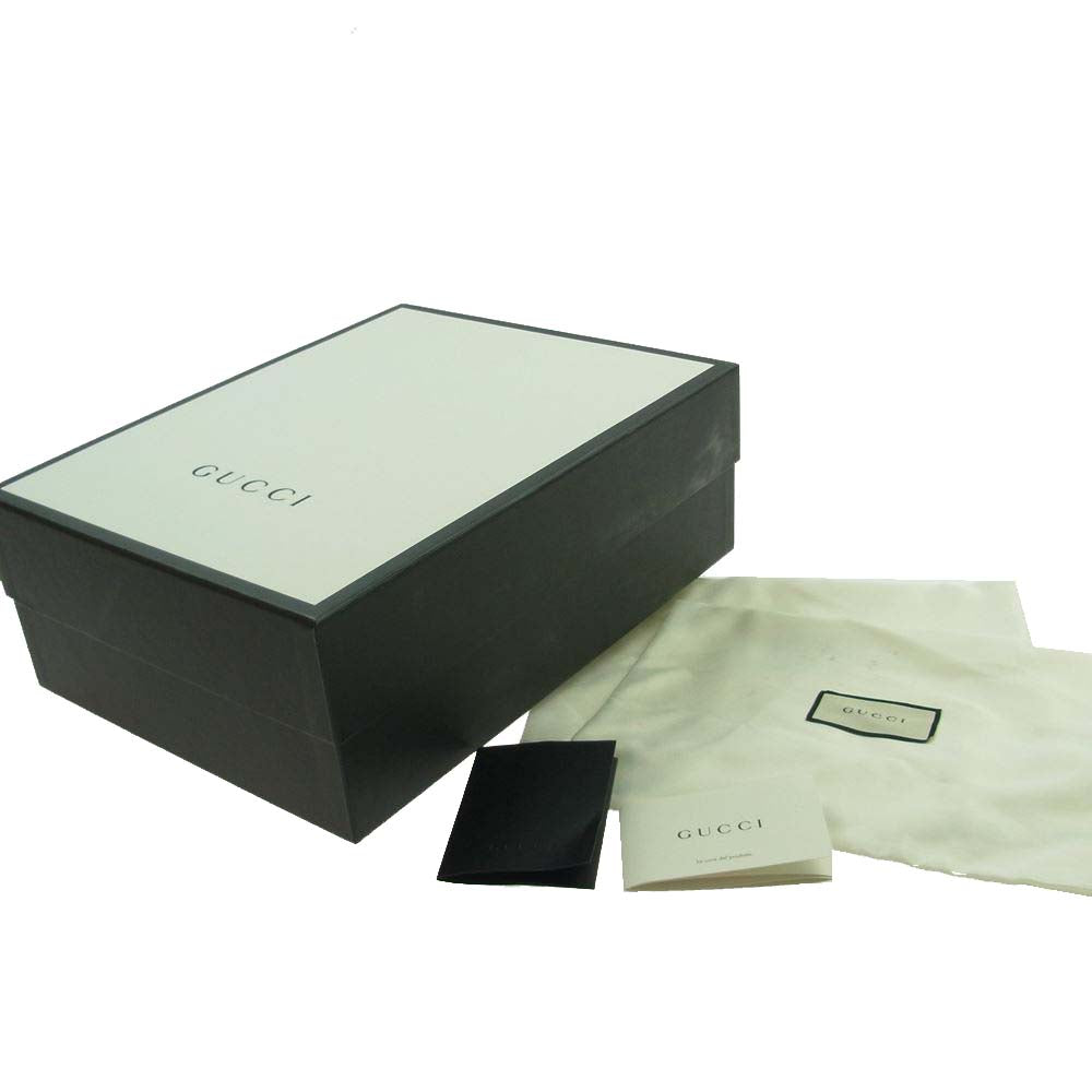 GUCCI グッチ 498916 RHYTON ライトン ヴィンテージ加工レザー ダッドスニーカー ホワイト系 6.5【中古】