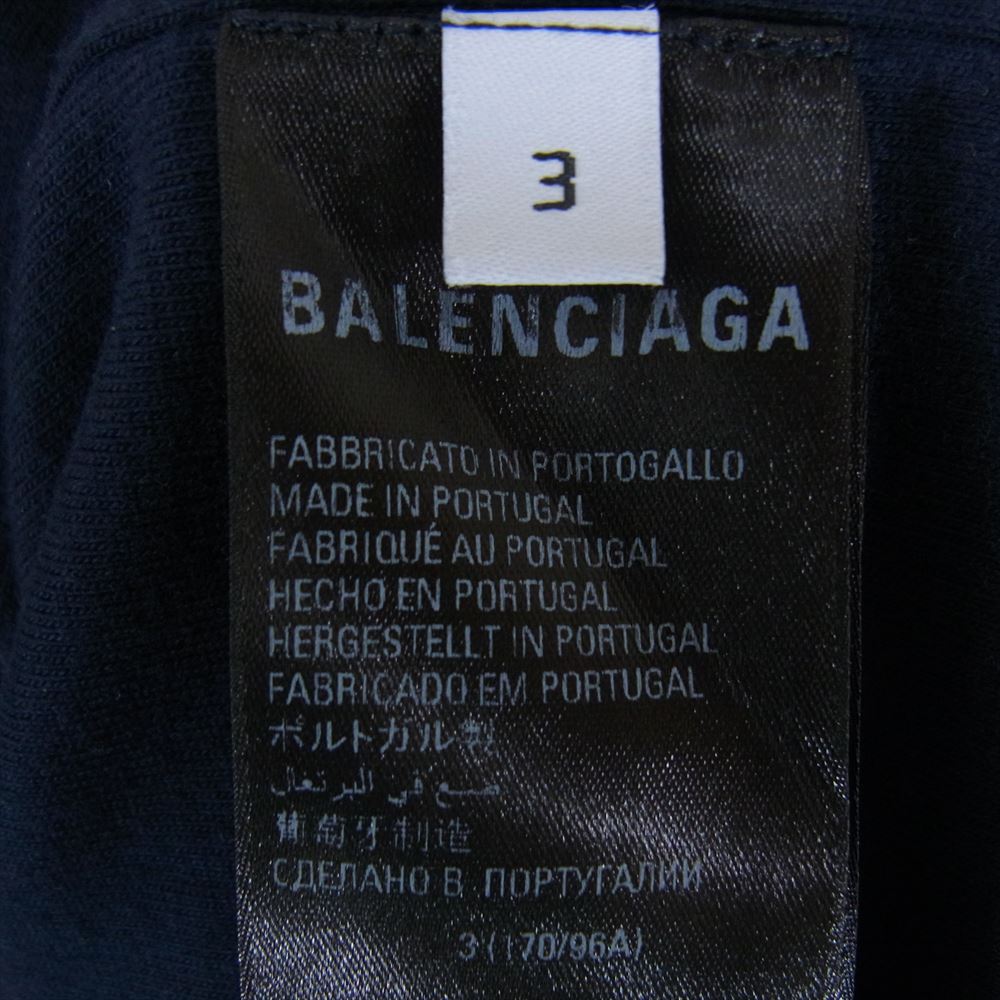 BALENCIAGA バレンシアガ 23SS 731769 × ADIDAS アディダス OVERSIZED T-SHIRT オーバーサイズ 半袖 Tシャツ ロゴ刺繍 ダークネイビー系 3【中古】