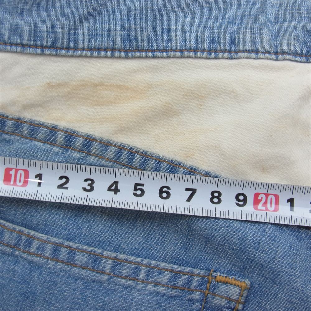 HYSTERIC GLAMOUR ヒステリックグラマー 2AP-0170 KINKY JEANS ツギハギ ウミヘビ 星条旗 パッチワーク フレア デニム インディゴブルー系 F【中古】