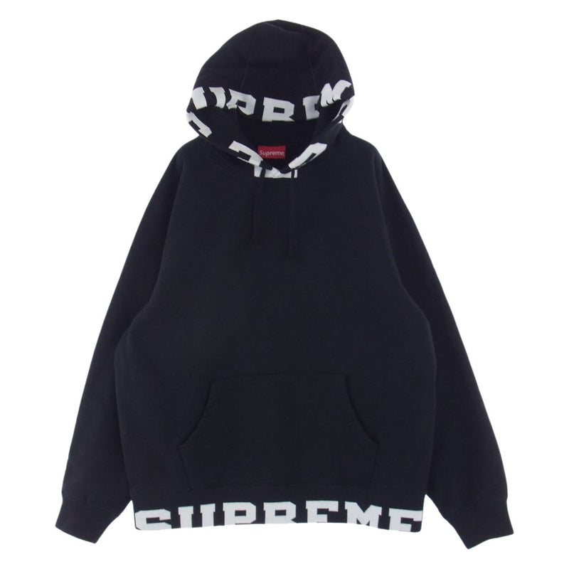 Supreme シュプリーム 21SS Cropped Logos Hooded Sweatshirt クロップドロゴ スウェット パーカー  ブラック系 M【中古】