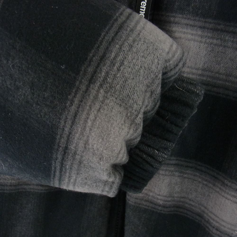 Supreme シュプリーム 22AW FLANNEL REVERSIBLE PUFFER JACKE フランネル リバーシブル パファー ジャケット ブラック系 グレー系 L【極上美品】【中古】