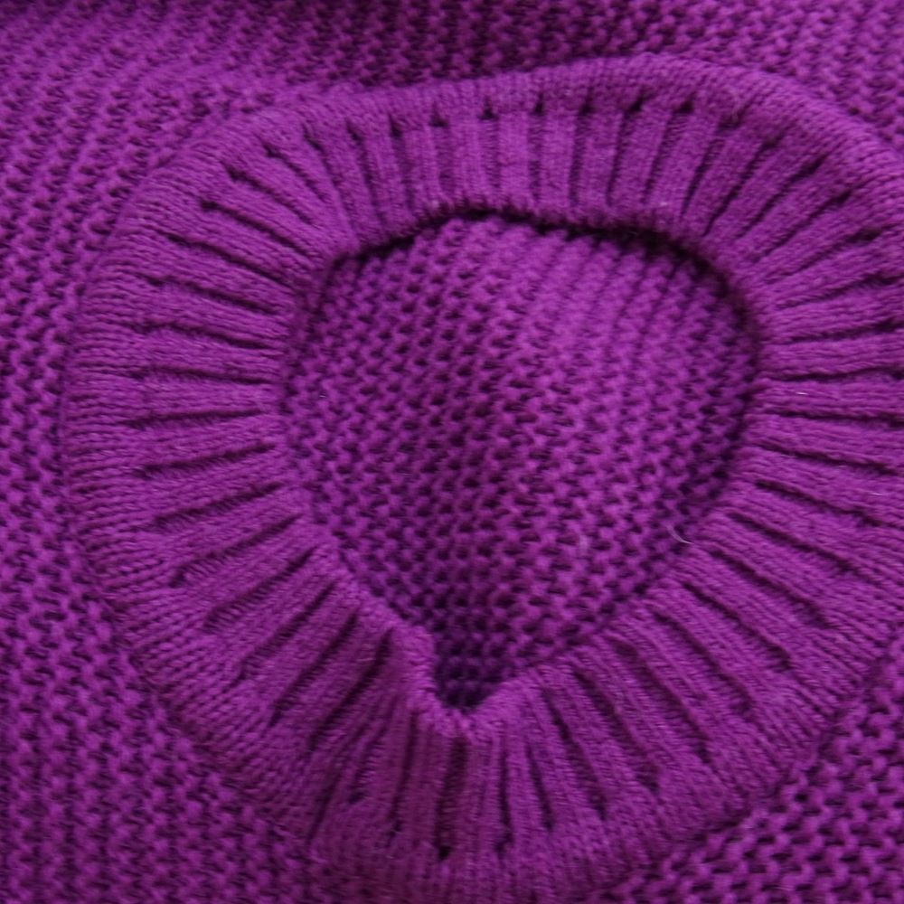 ISSEY MIYAKE イッセイミヤケ IM23-KN266-23 RHIZOME タートルネック オーバーサイズ ニット パープル系 2【極上美品】【中古】