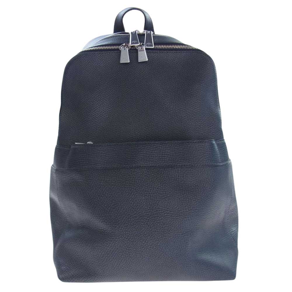 aniary アニアリ レザー バックパック リュック ネイビー系【極上美品 