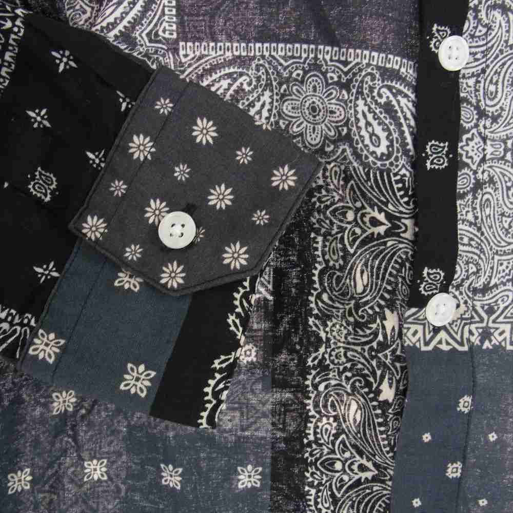 SOPHNET. ソフネット SOPH-180020 BANDANA REGULAR COLLAR SHIRT バンダナ レギュラー カラー 長袖 シャツ ブラック系 M【中古】