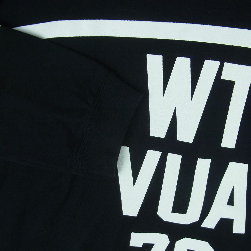 WTAPS ダブルタップス WTVUA/TEE.LS WT VUA 76 クルーネック 長袖 プリント Tシャツ ブラック系 ホワイト系 2【中古】